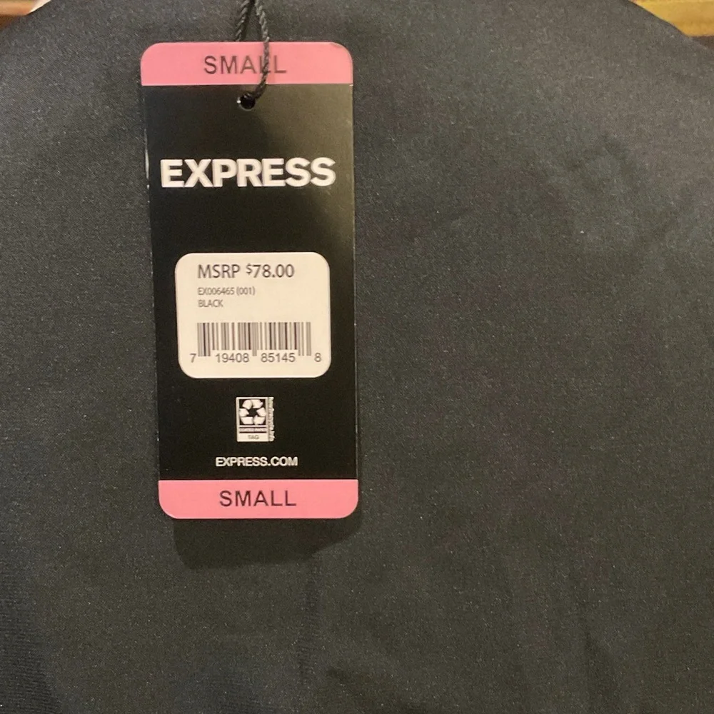 Express Elegant Black Long Sleeve Wrap Dress